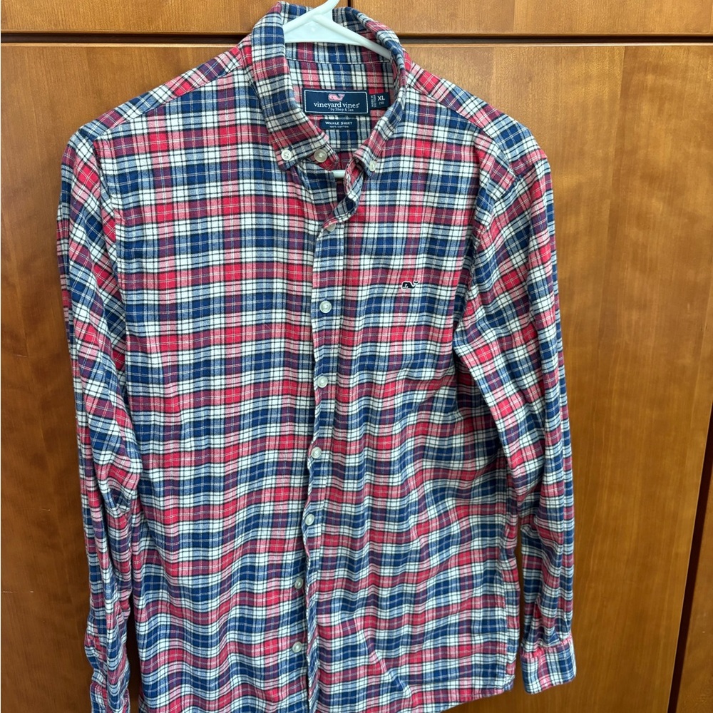 Vineyard Vines Red and Blue Plaid Casual Shirt
